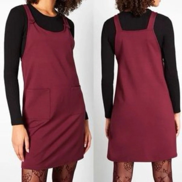 ModCloth Love of Layering Burgundy Pocket Overall Mini Dress XXsmall Women’s - Picture 11 of 11